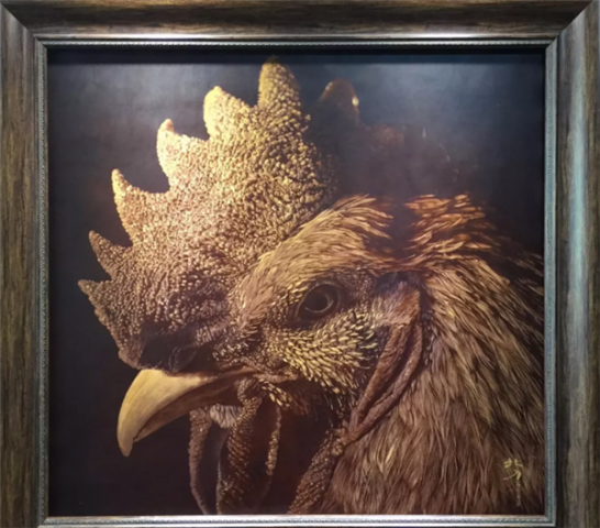 雄鸡丨北刀真皮刀绘作品欣赏