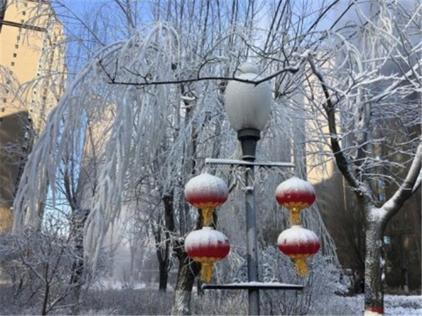 山西小区人工造雪被赞