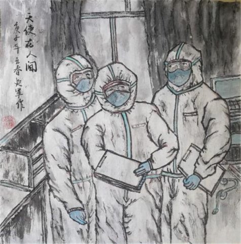 无声抗疫忙 画笔传真情